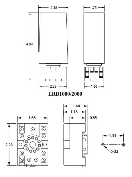 Desenho técnico LRB1000-LRB2000 (dimensional)