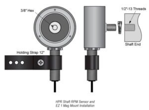 Desenho técnico Sensor de RPM de eixo HAZARDPRO™ (montagem)