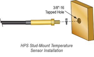 Desenho técnico - Sensor de temperatura com montagem em rosca HAZARDPRO™ (instalação)