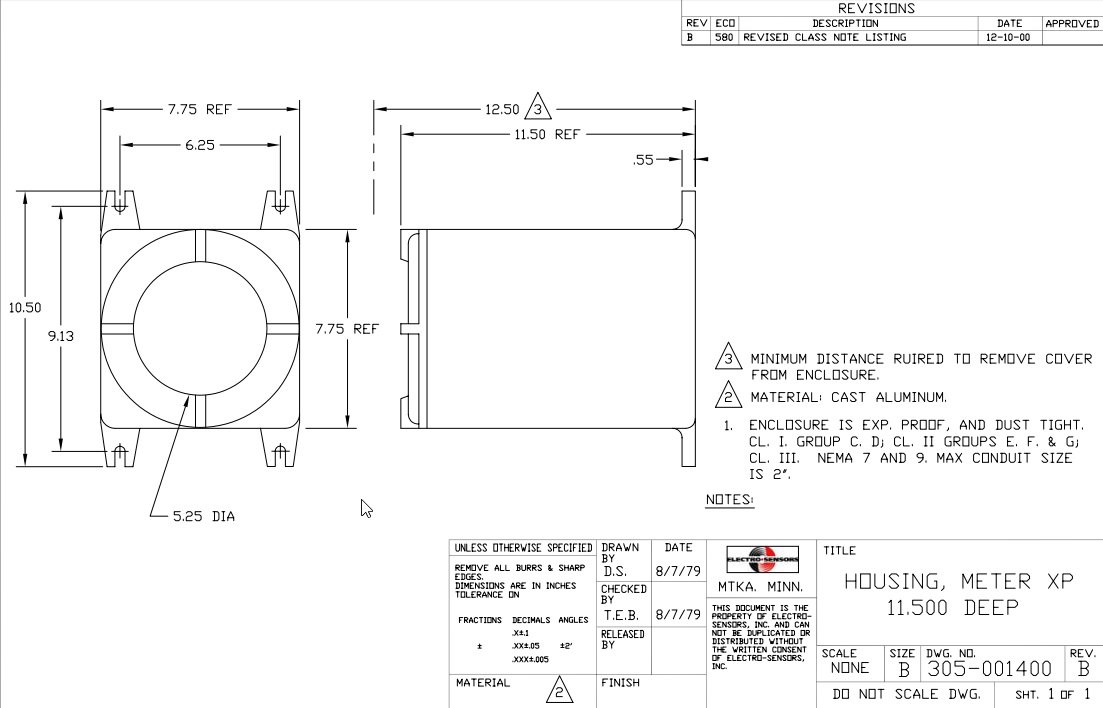 Desenho técnico - Gabinetes 305-001400 (dimensional)