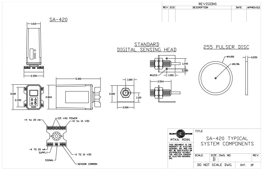 Desenho técnico - SA420 (dimensional)