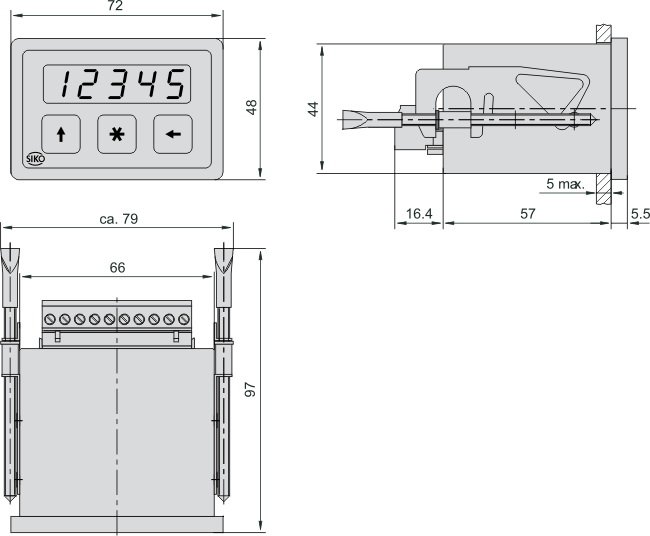 Desenho técnico do display eletrônico MA07-1