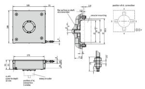 Desenho técnico do encoder atuador a fio SG150