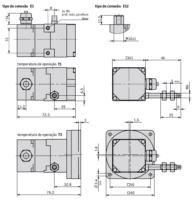 Desenho técnico do encoder atuador a fio SG20