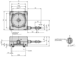 Desenho técnico do encoder atuador a fio SG31
