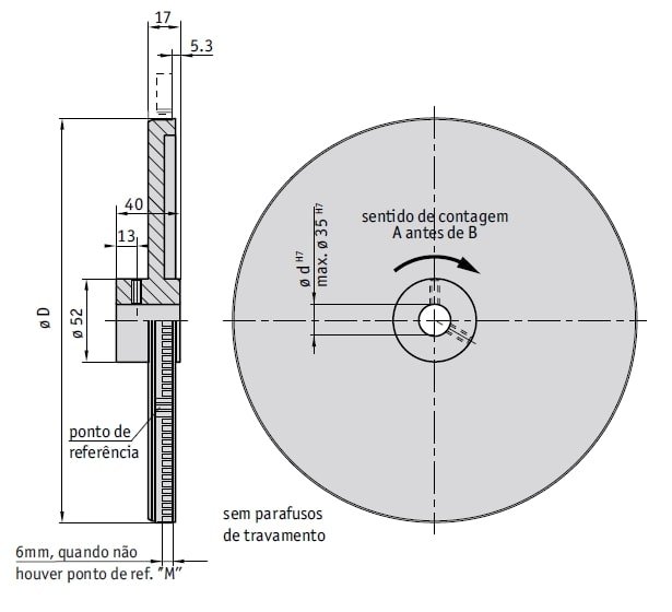 Desenho técnico da cinta magnética MR500