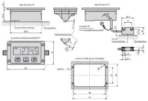 Desenho técnico do display eletrônico MA508-1