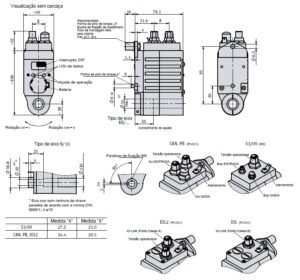 Desenho técnico do motor atuador fieldbus AG03-1