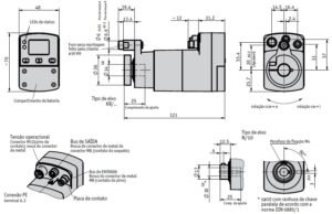 Desenho técnico do motor atuador fieldbus AG05