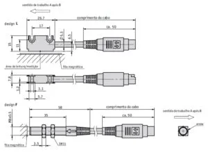 Desenho técnico do sensor magnético MS500