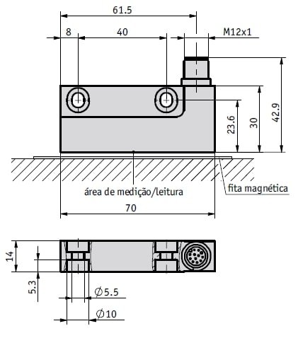 Desenho técnico do sensor magnético MSA111C