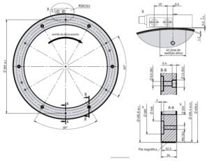 Desenho técnico do sensor magnético MSAC501