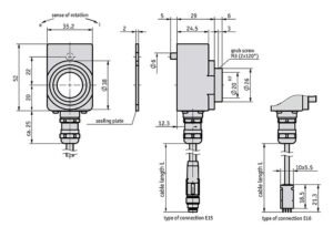 Desenho técnico do Sensor de eixo oco GS04‎